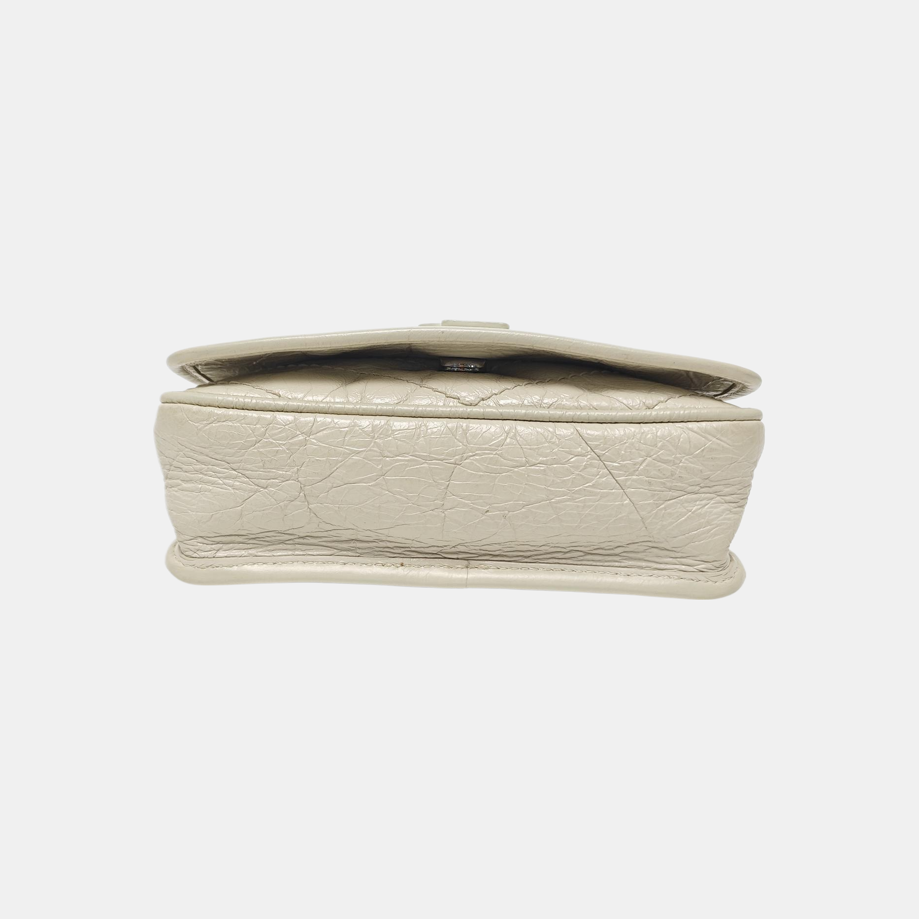 NIKI Mini Chevron Calfskin White