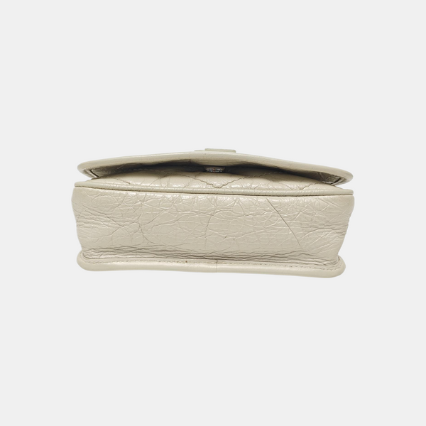 NIKI Mini Chevron Calfskin White