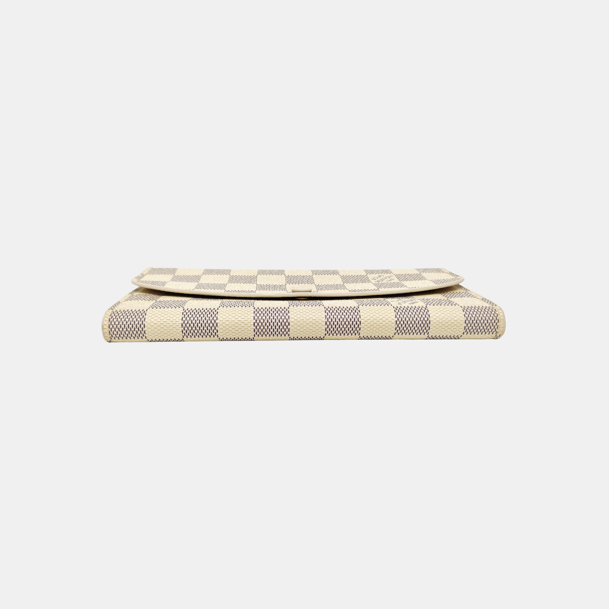 SARAH Damier Azur Coated Canvas White Wallet
