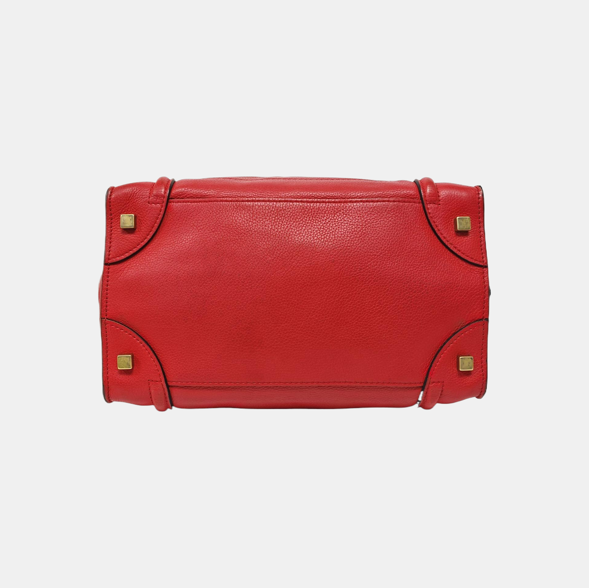 Authenticated pre-owned  LUGGAGE Mini Calfskin Red - Tote Bag at Looply