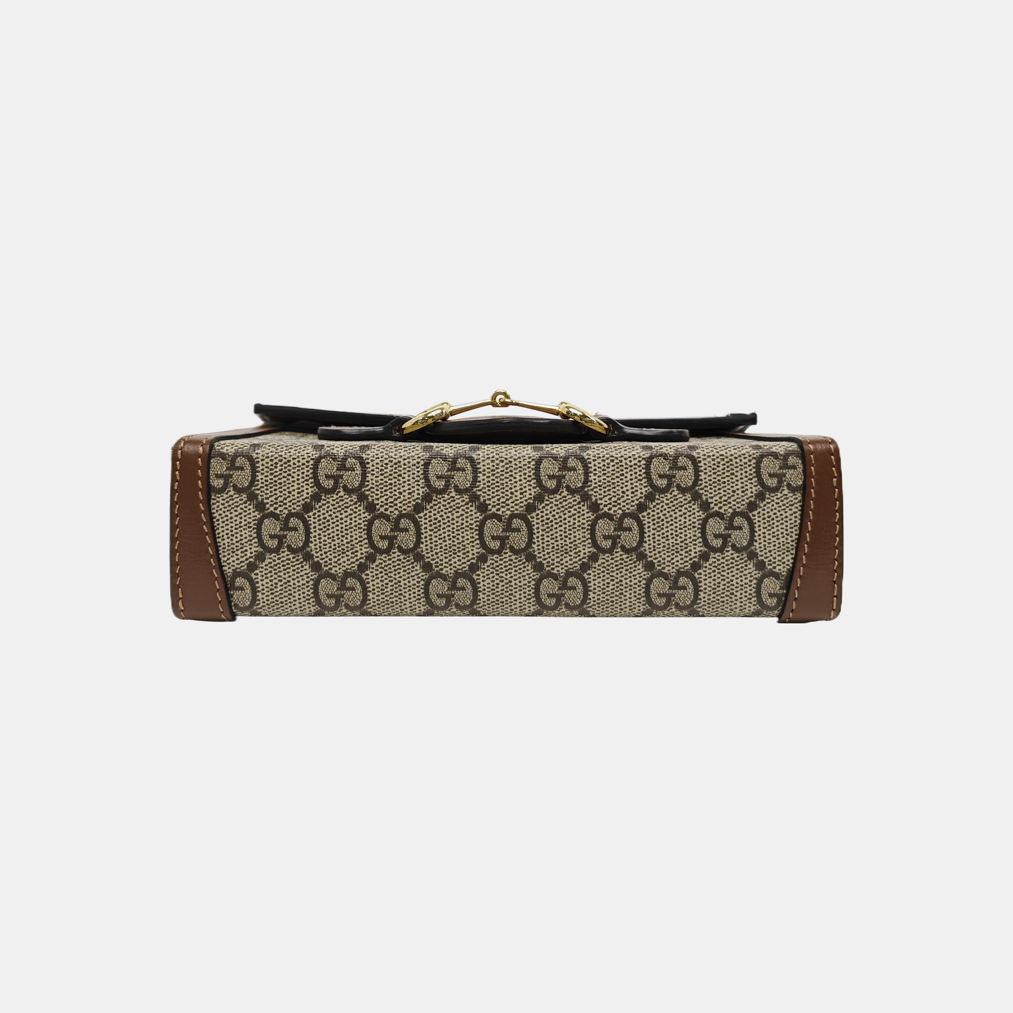 Horsebit 1955 Mini Monogram Coated Canvas Beige