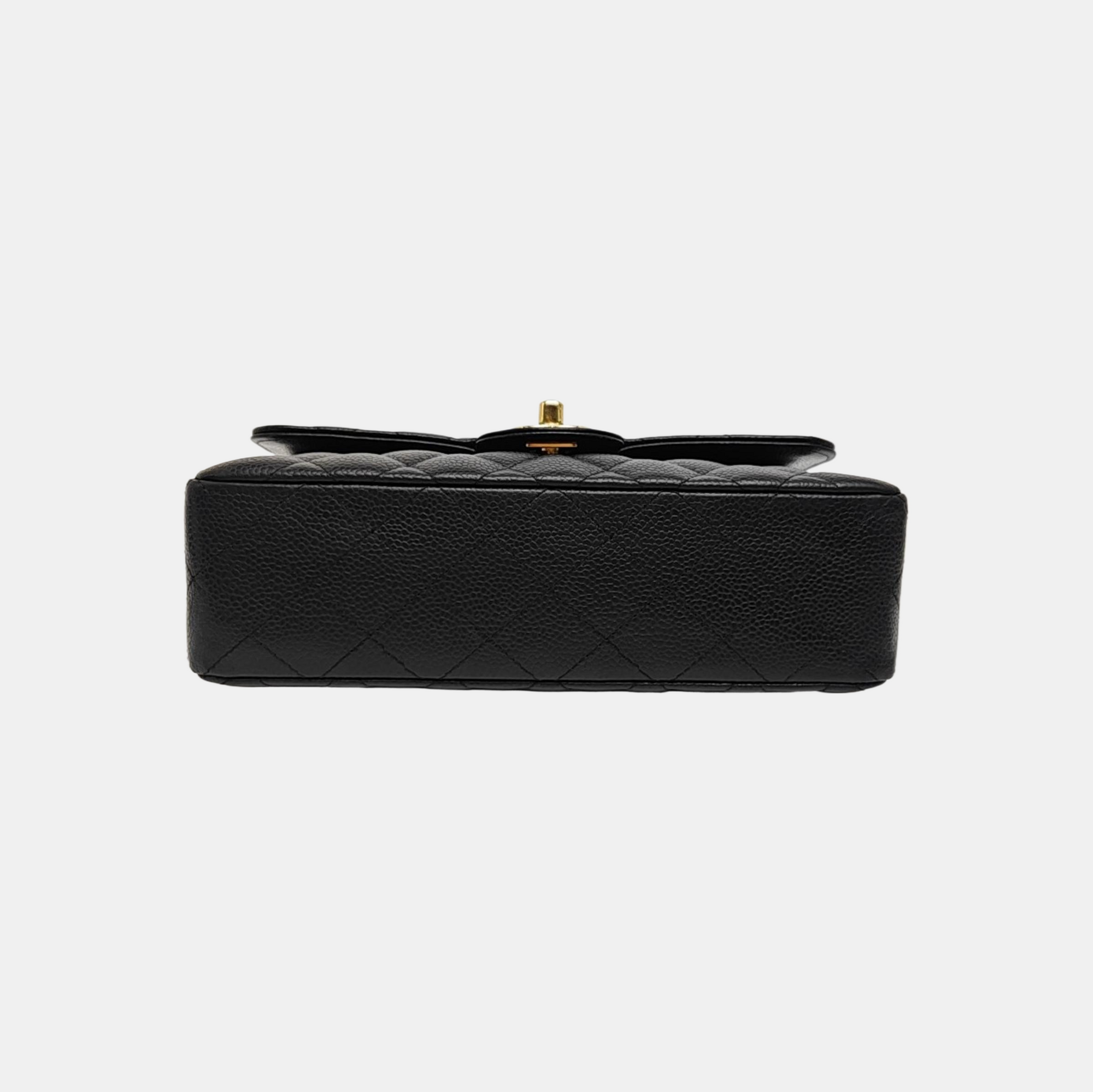 CLASSIC FLAP Small Quilted Grained Calfskin Black