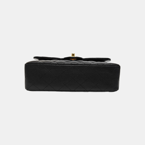 CLASSIC FLAP Small Quilted Grained Calfskin Black