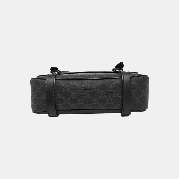 Monogram Coated Canvas Shoulder Bag Black