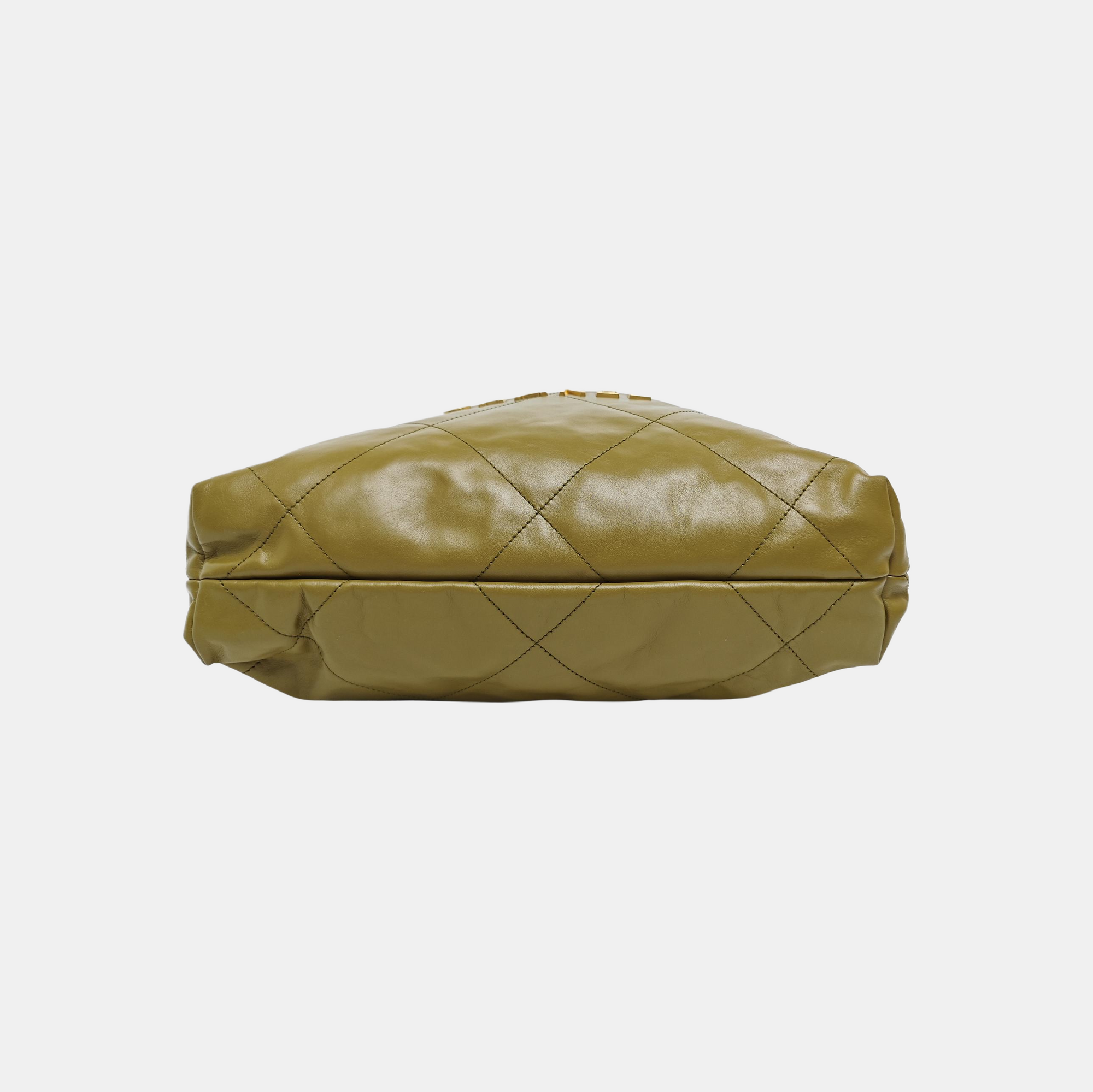 CHANEL 22 Small Quilted Calfskin Green