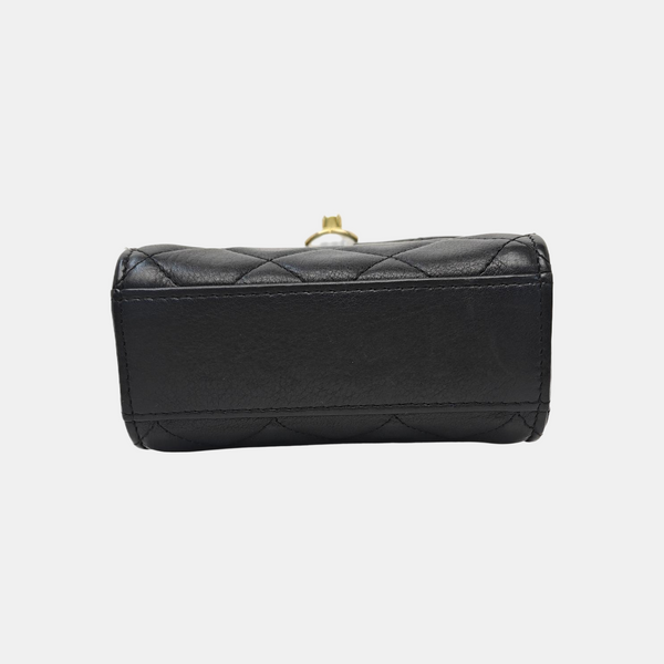 Quilted Calfskin Shoulder Bag Black
