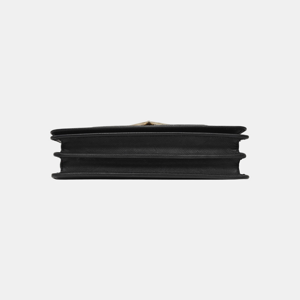 Saffiano Calfskin Shoulder Bag Black