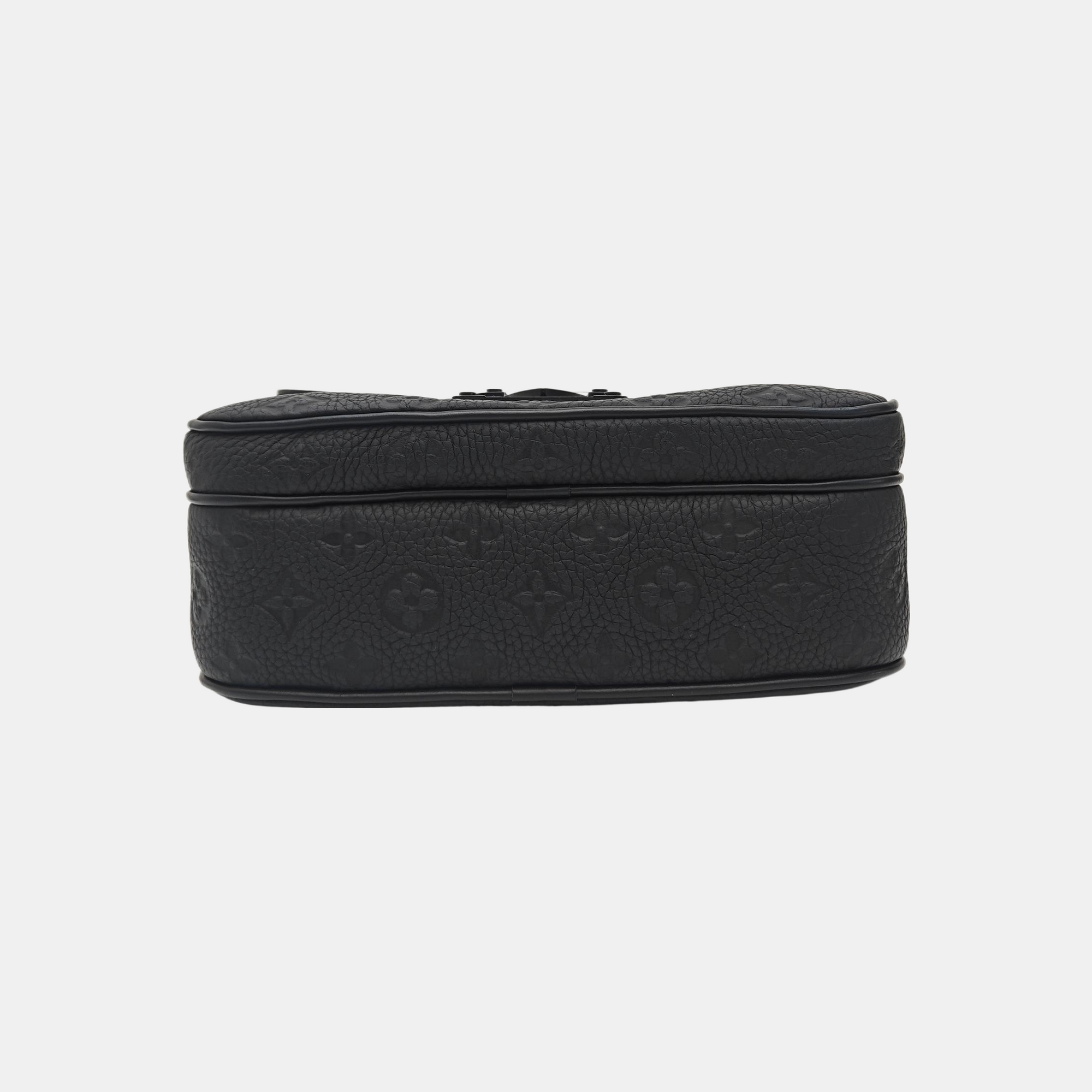 S LOCK Monogram Calfskin Black
