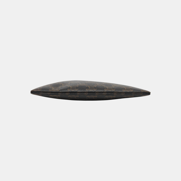 Coated Canvas Clutch Brown
