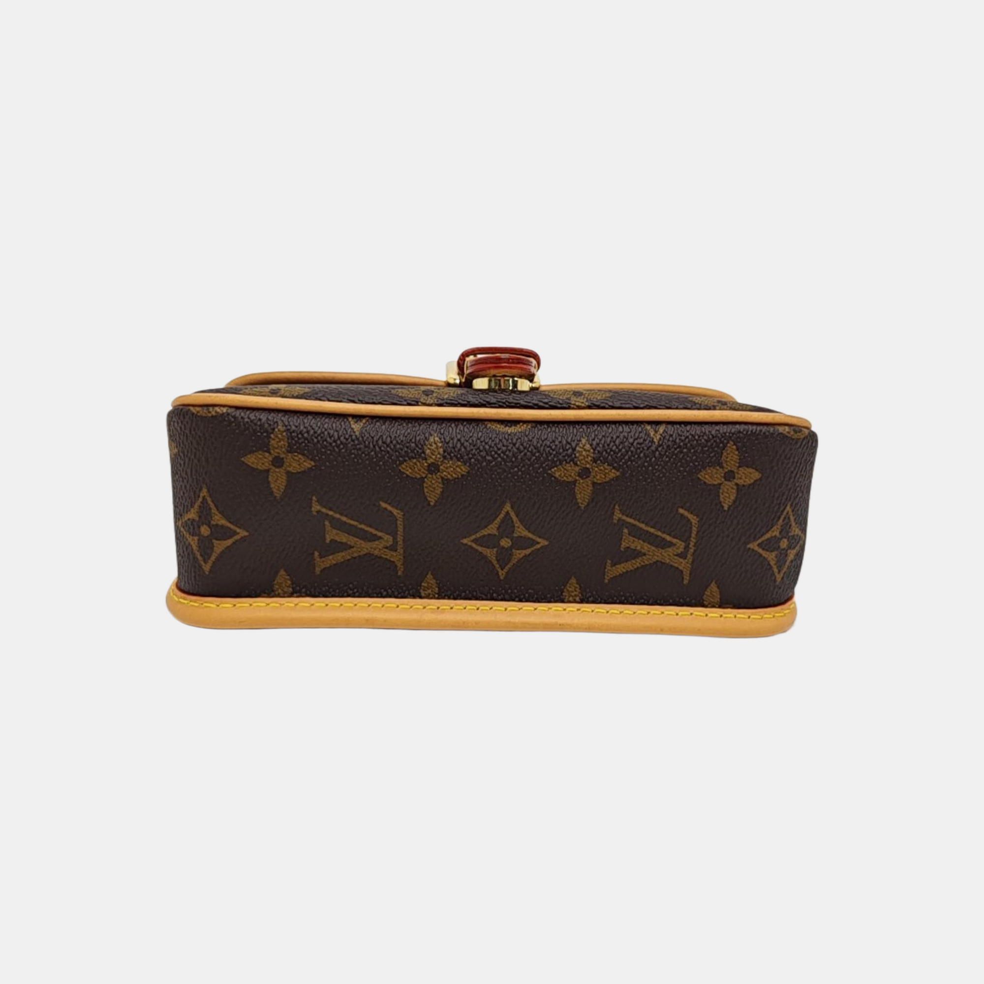 DIANE Nano Monogram Coated Canvas Brown