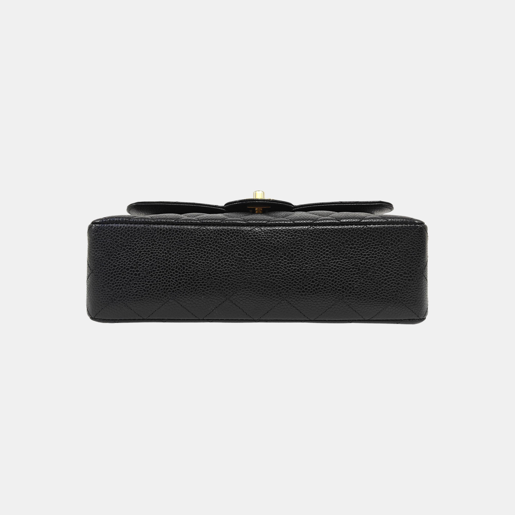 CLASSIC FLAP Small Quilted Grained Calfskin Black