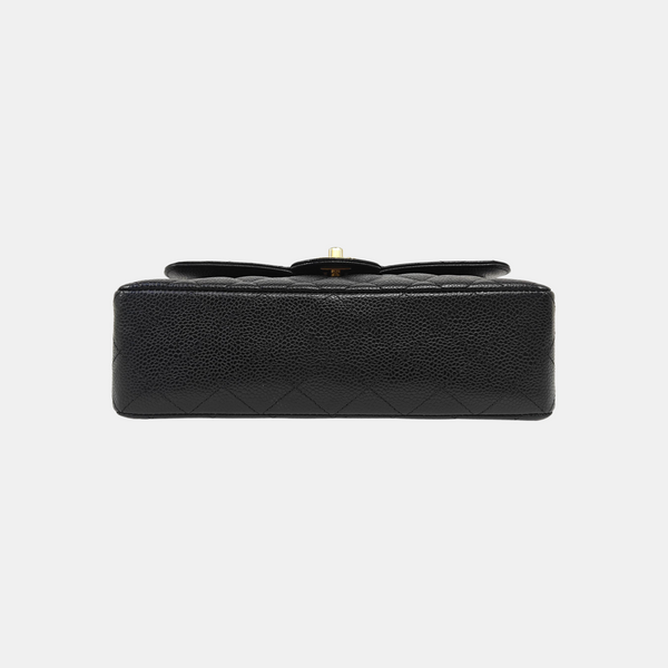 CLASSIC FLAP Small Quilted Grained Calfskin Black