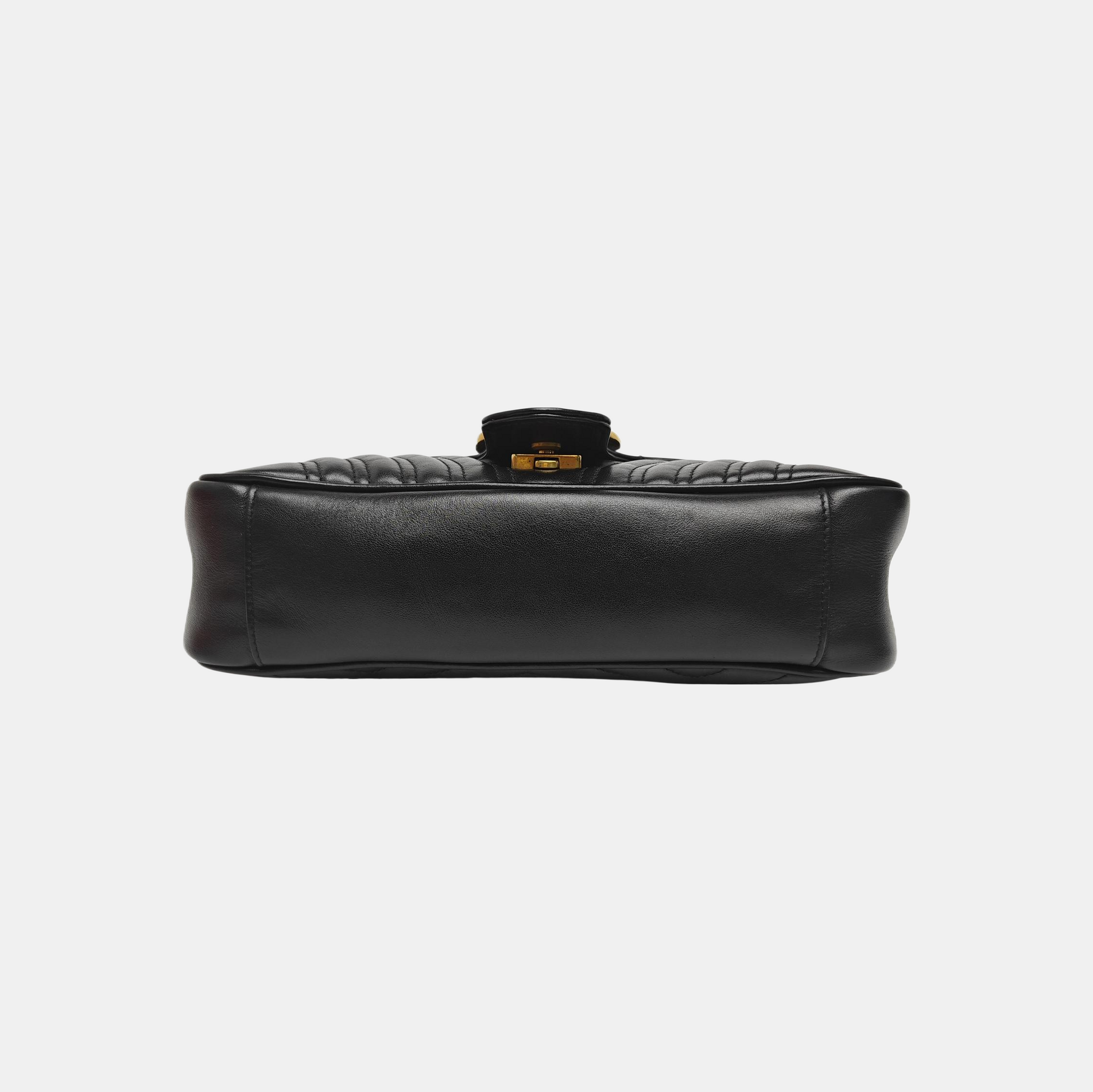 GG Marmont Medium Quilted Calfskin Black