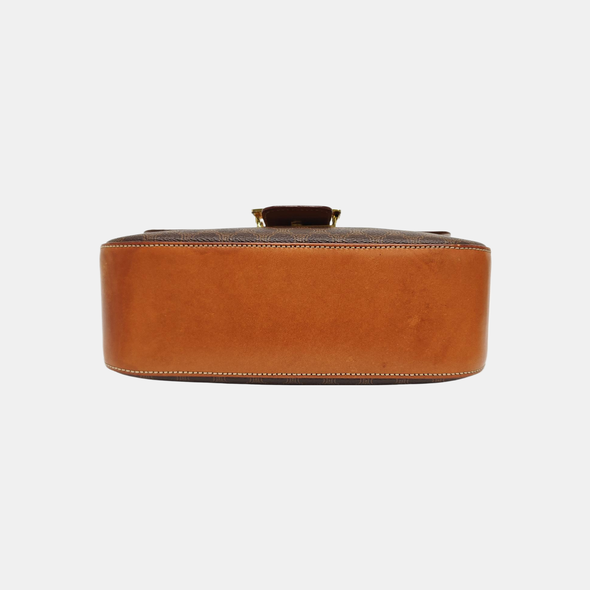 Coated Canvas Shoulder Bag Brown