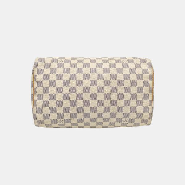 SPEEDY 30 Damier Azur Coated Canvas White