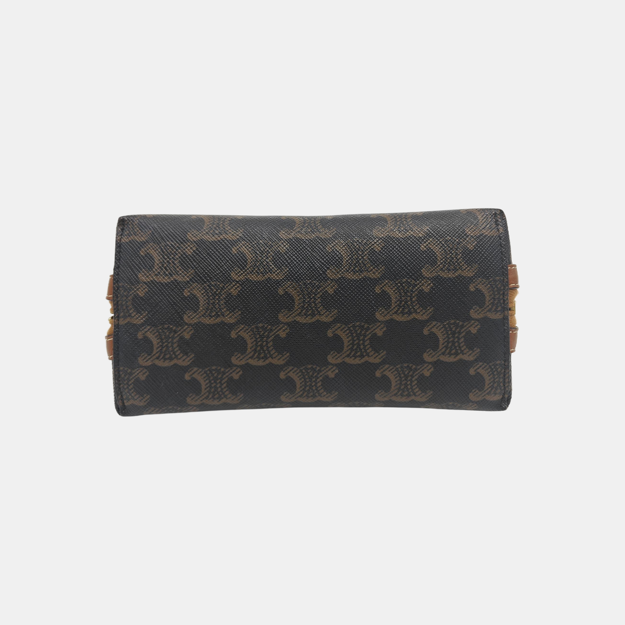 TRIOMPHE CANVAS Mini Coated Canvas Brown