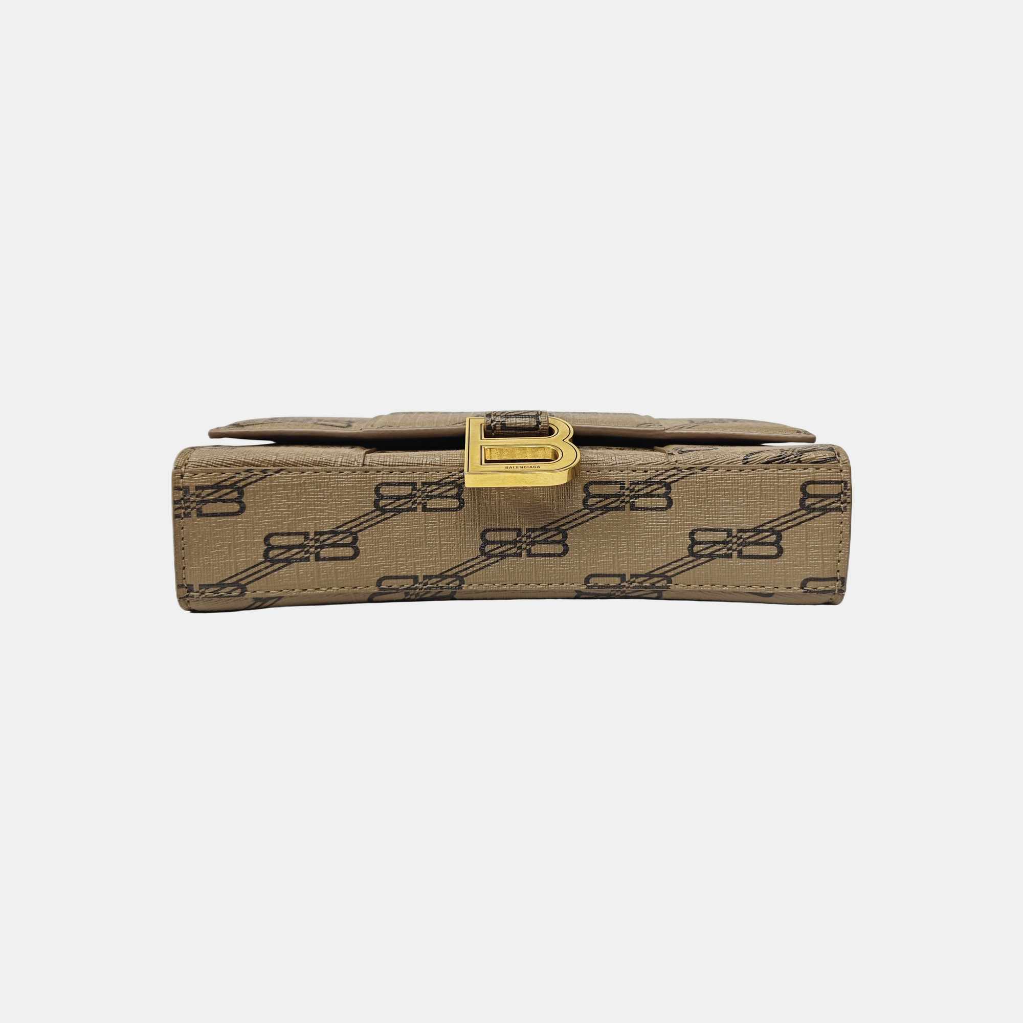 Hourglass Small Coated Canvas Brown
