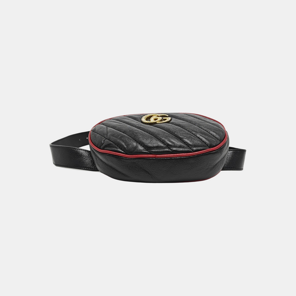 GG Marmont Super Mini Quilted Calfskin Black
