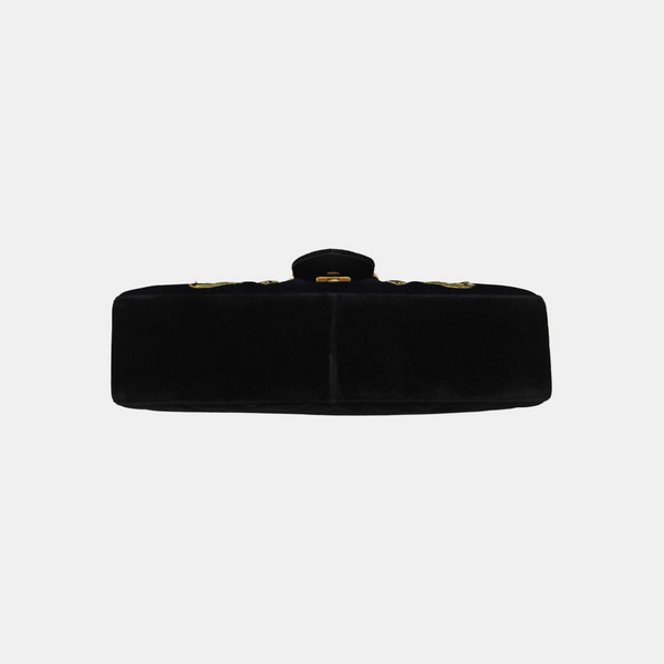 GG Marmont Large Quilted Velvet Black