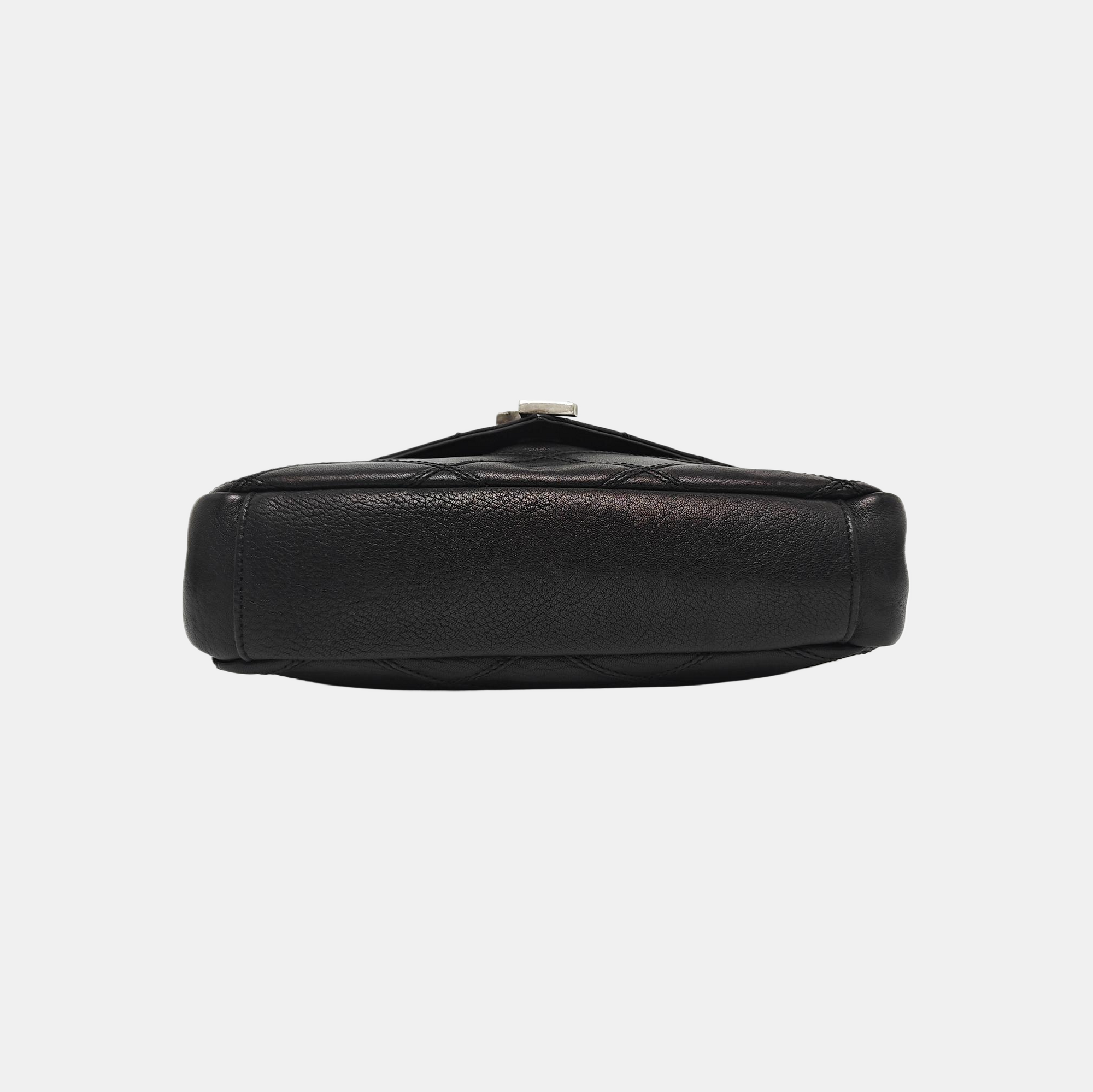 COLLEGE Medium Quilted Lambskin Black