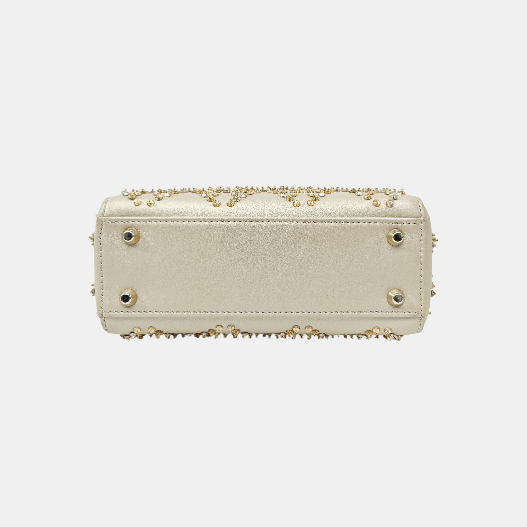 Lady Dior Mini Quilted Lambskin Beige