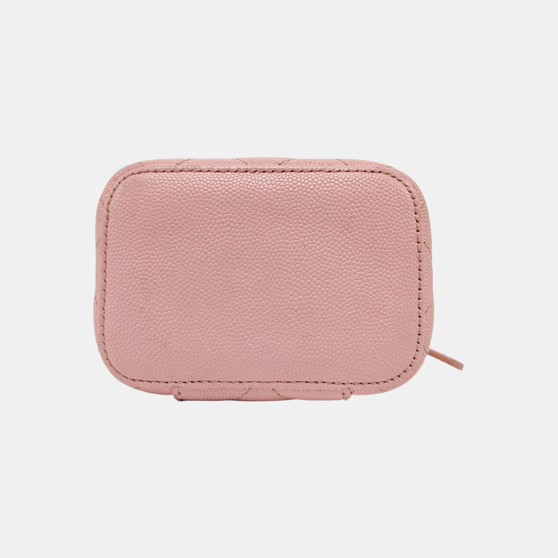 Authenticated pre-owned  VANITY CASE Mini Quilted Grained Calfskin Pink - Shoulder Bag at Looply
