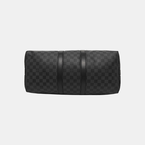 KEEPALL 45 Damier Graphite Coated Canvas Gray
