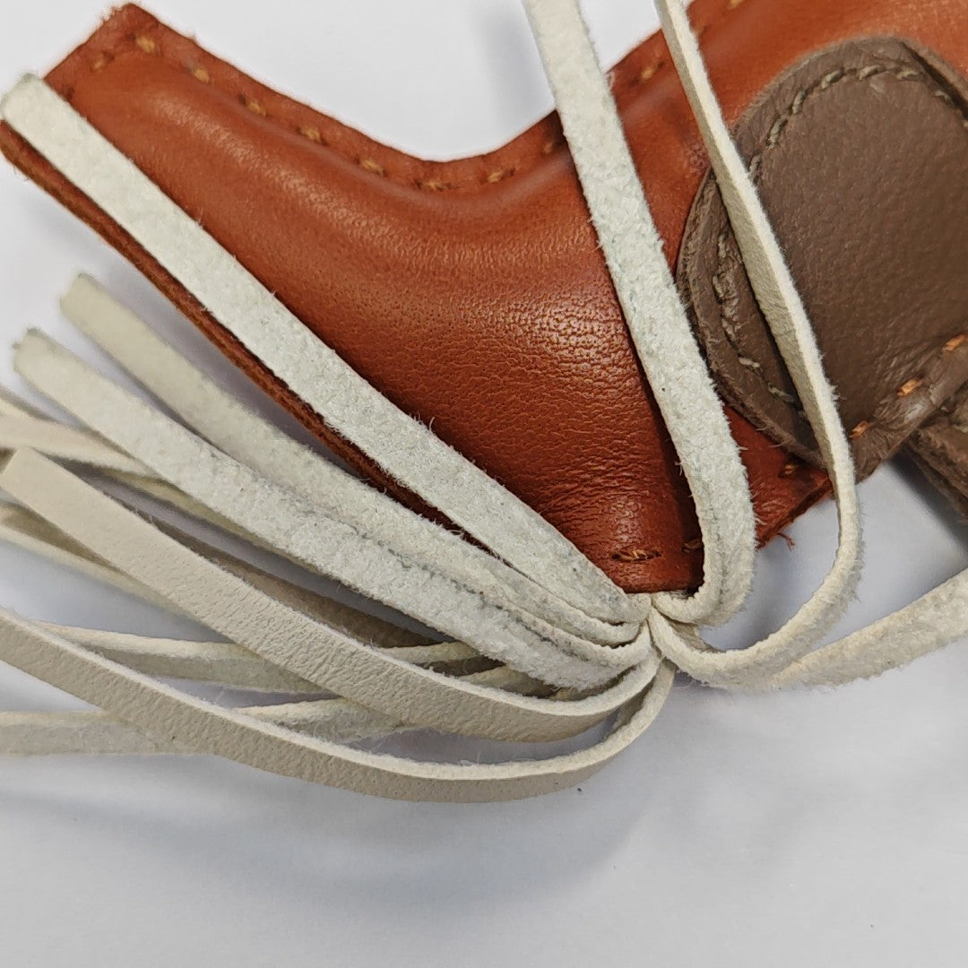 Leather Bag Charm Brown