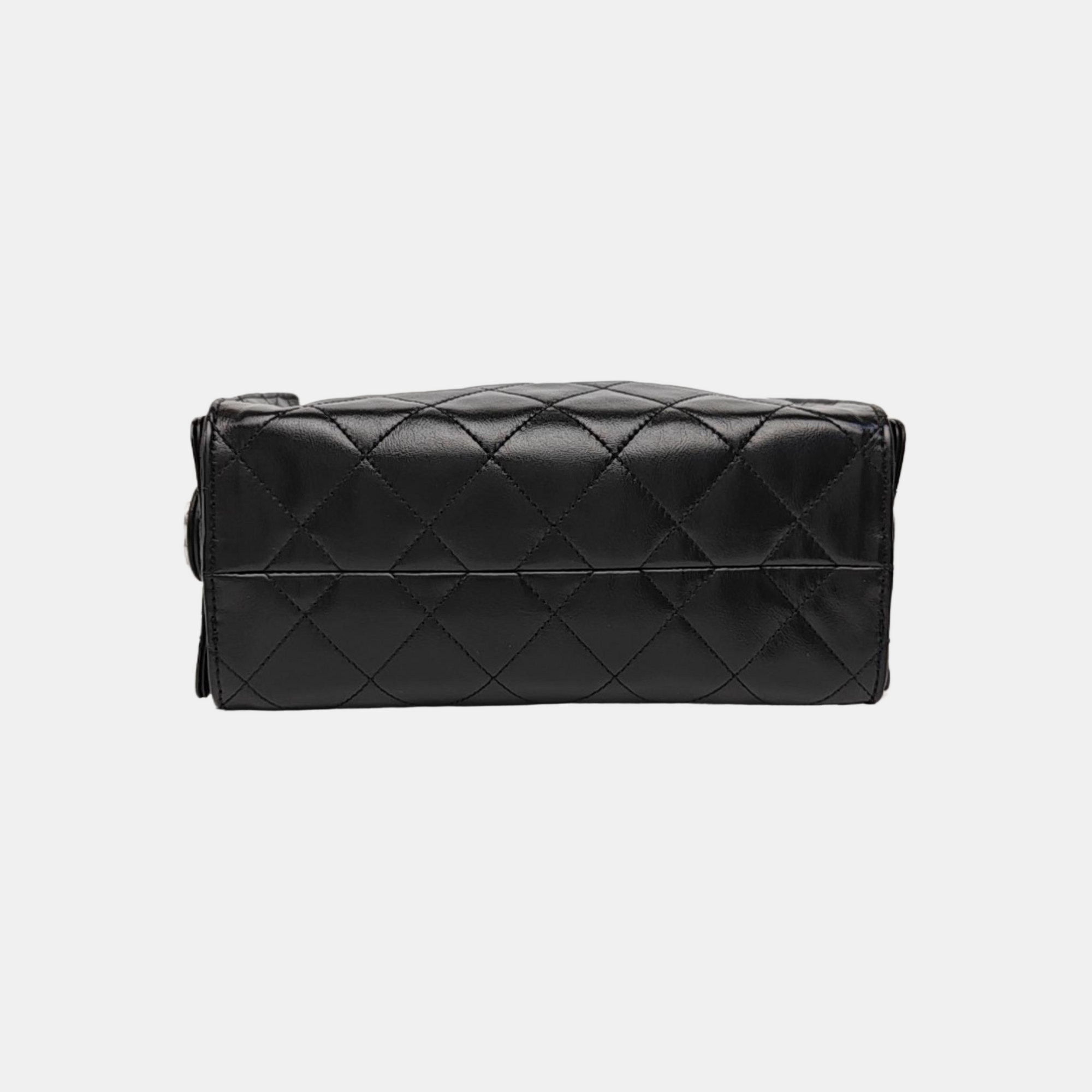CHANEL 25 Mini Quilted Calfskin Black