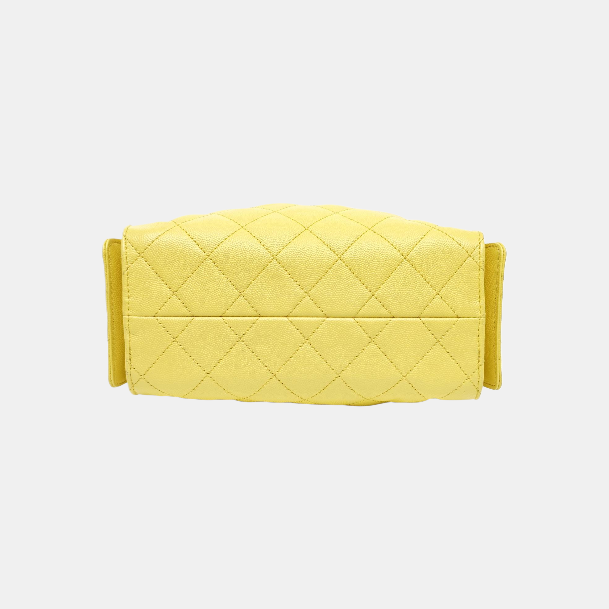 CHANEL 25 Quilted Grained Calfskin Yellow