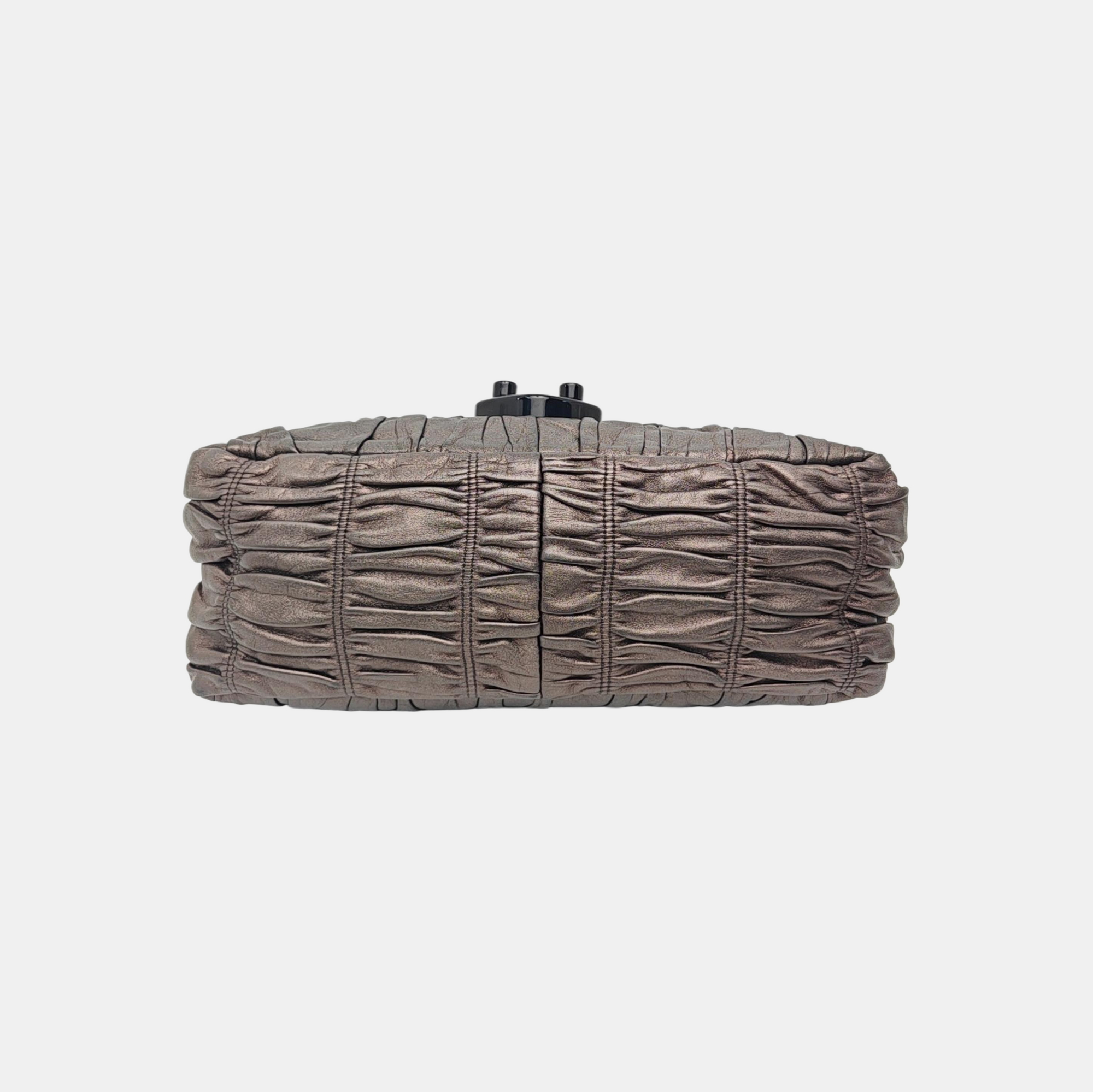 Quilted Lambskin Shoulder Bag Gray