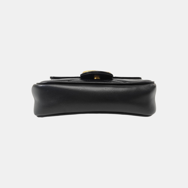 GG Marmont Mini Quilted Calfskin Black