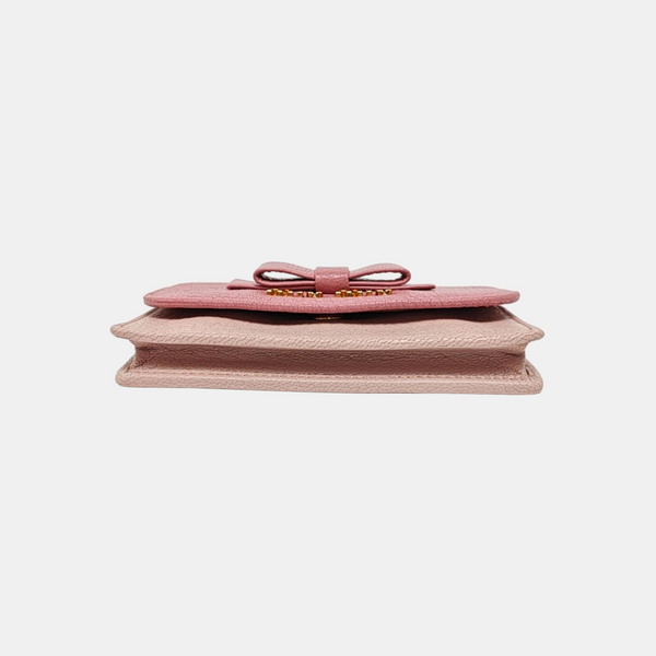 Madras Leather Pink Card Holder