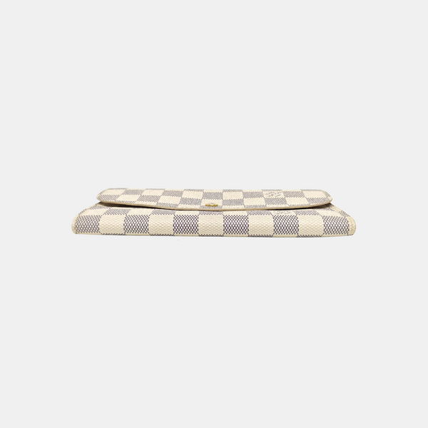 EMILIE Damier Azur Coated Canvas White Wallet