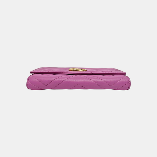 GG Marmont Super Mini Quilted Calfskin Pink Wallet