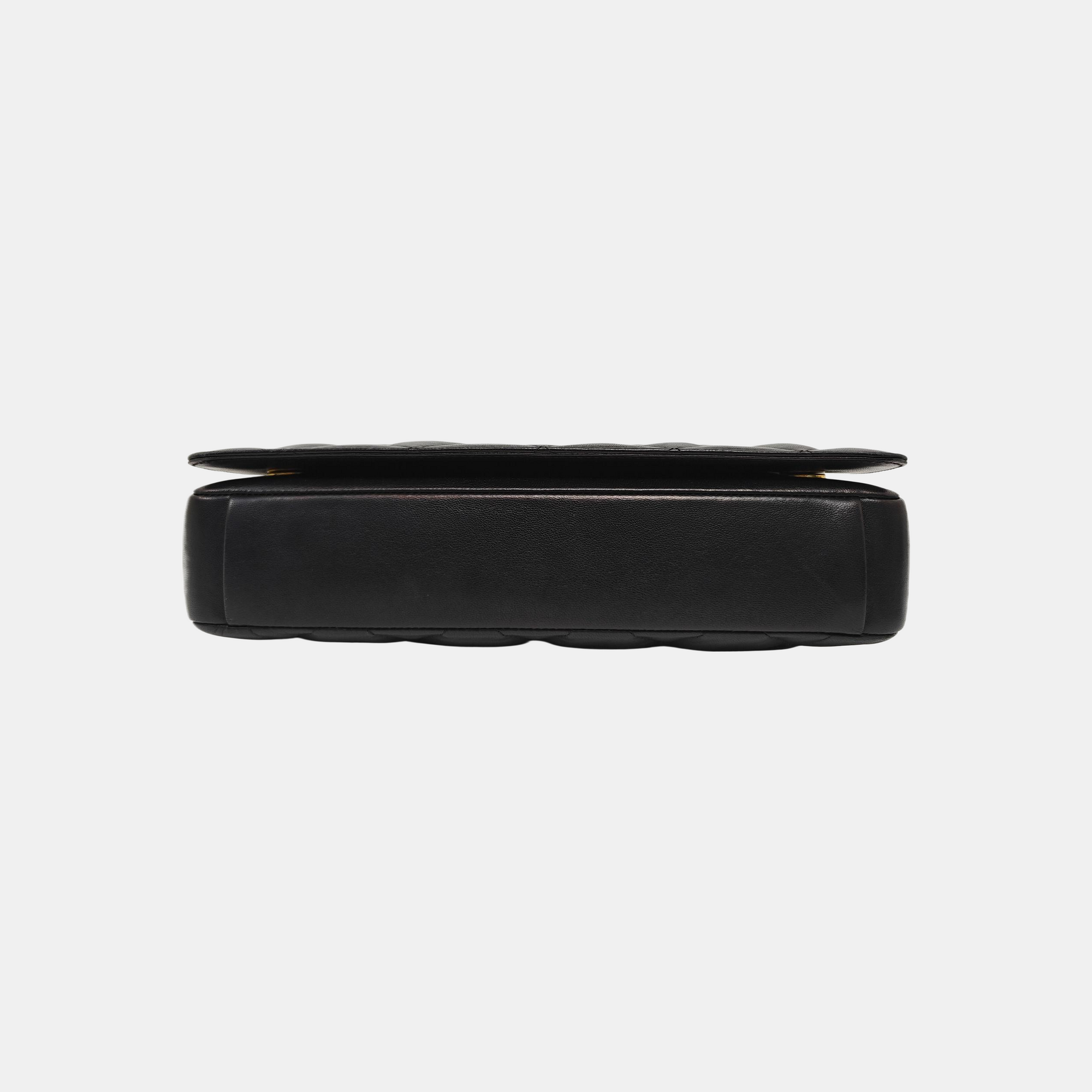 Quilted Lambskin Shoulder Bag Black