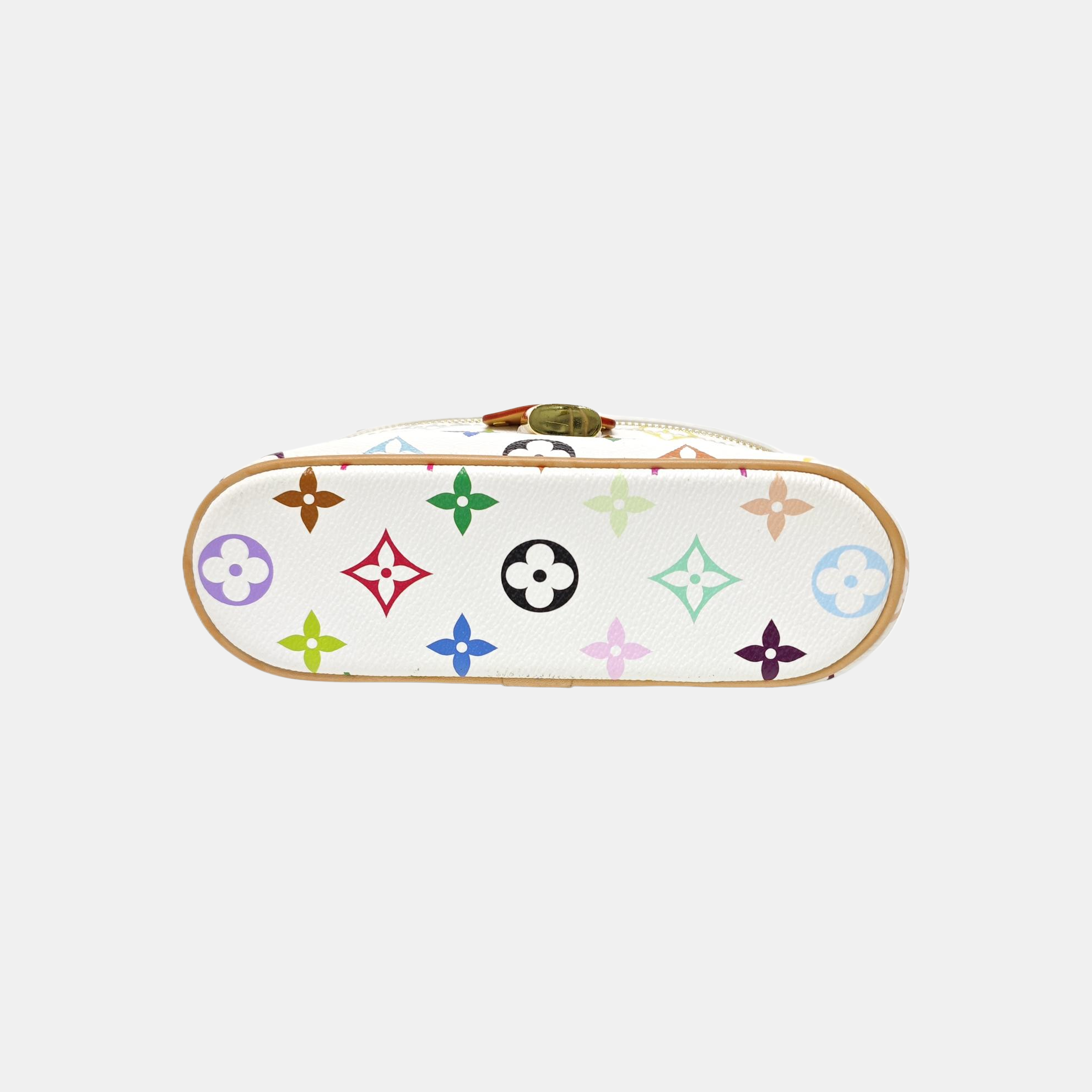 LV × TM Vanity Chain Pouch Monogram Coated Canvas White
