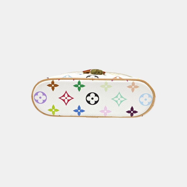LV × TM Vanity Chain Pouch Monogram Coated Canvas White