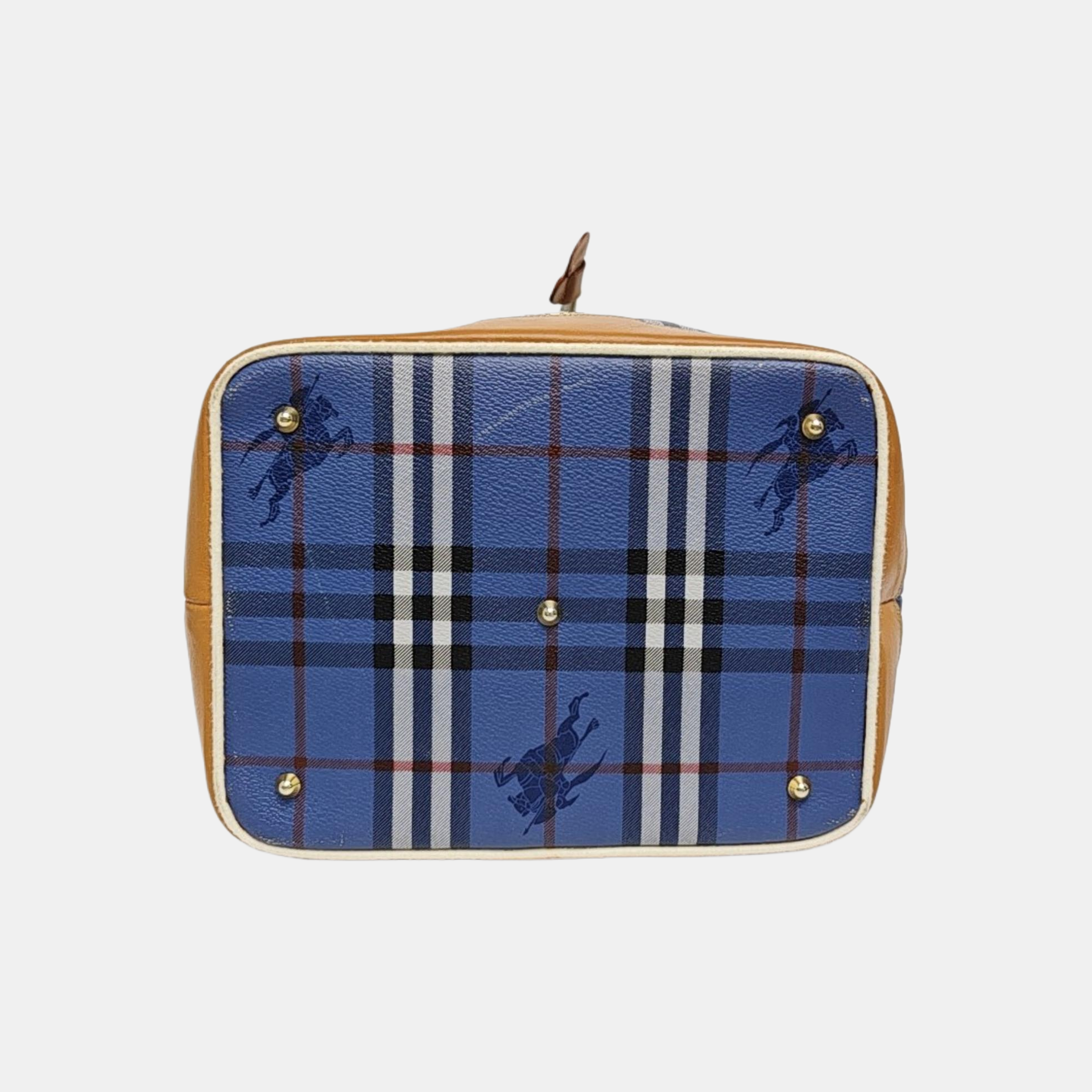 Coated Canvas Shoulder Bag Blue