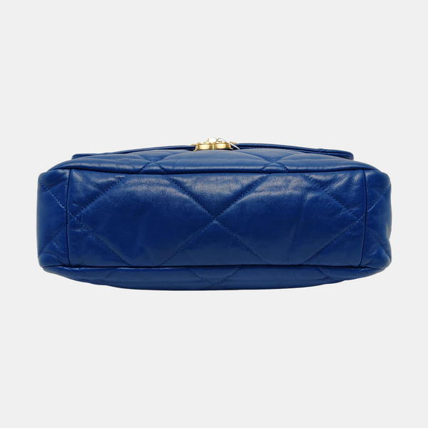 CHANEL 19 Large Quilted Lambskin Blue