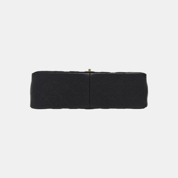 CLASSIC FLAP Jumbo Quilted Grained Calfskin Black