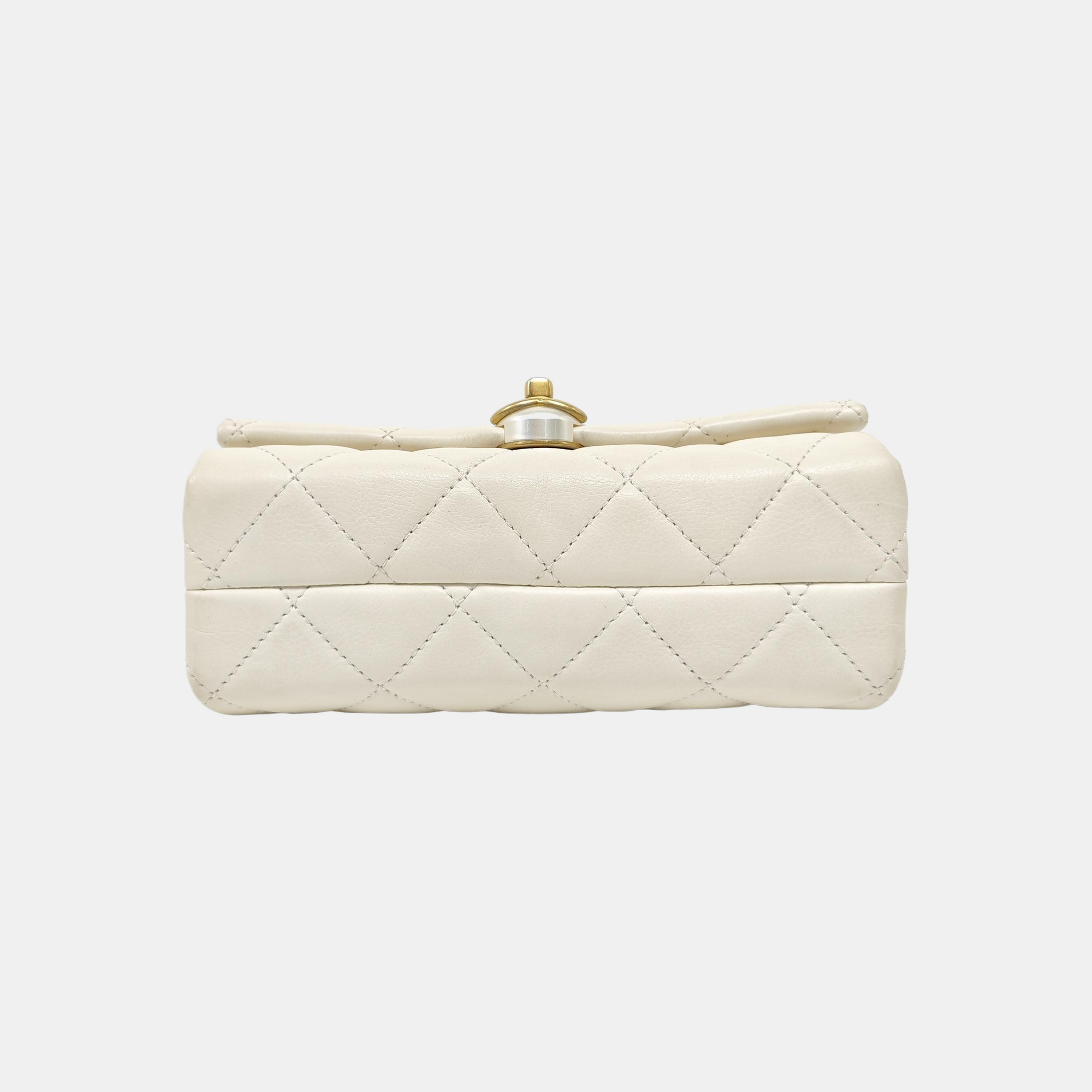 Quilted Calfskin Shoulder Bag White