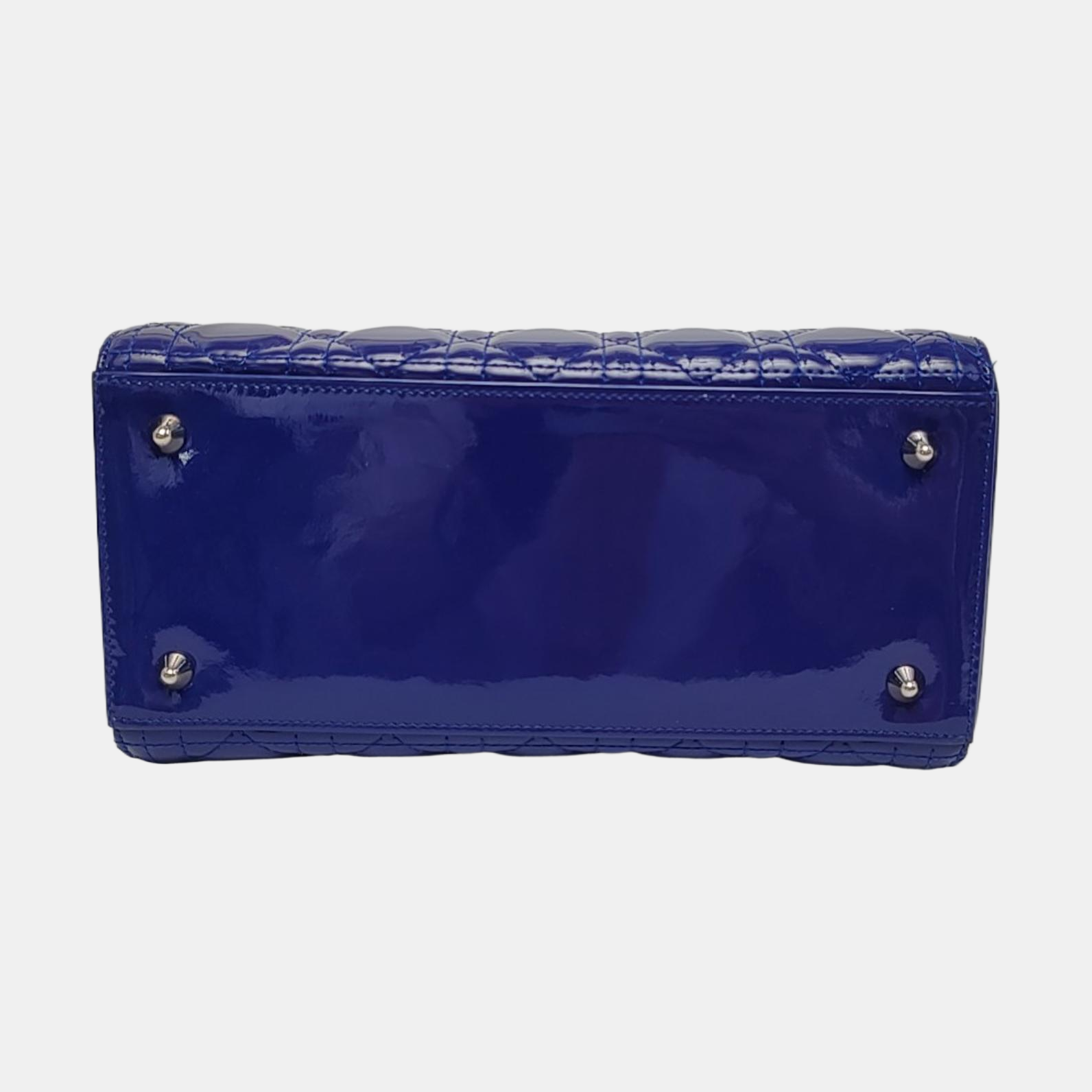Lady Dior Medium Quilted Patent Leather Blue