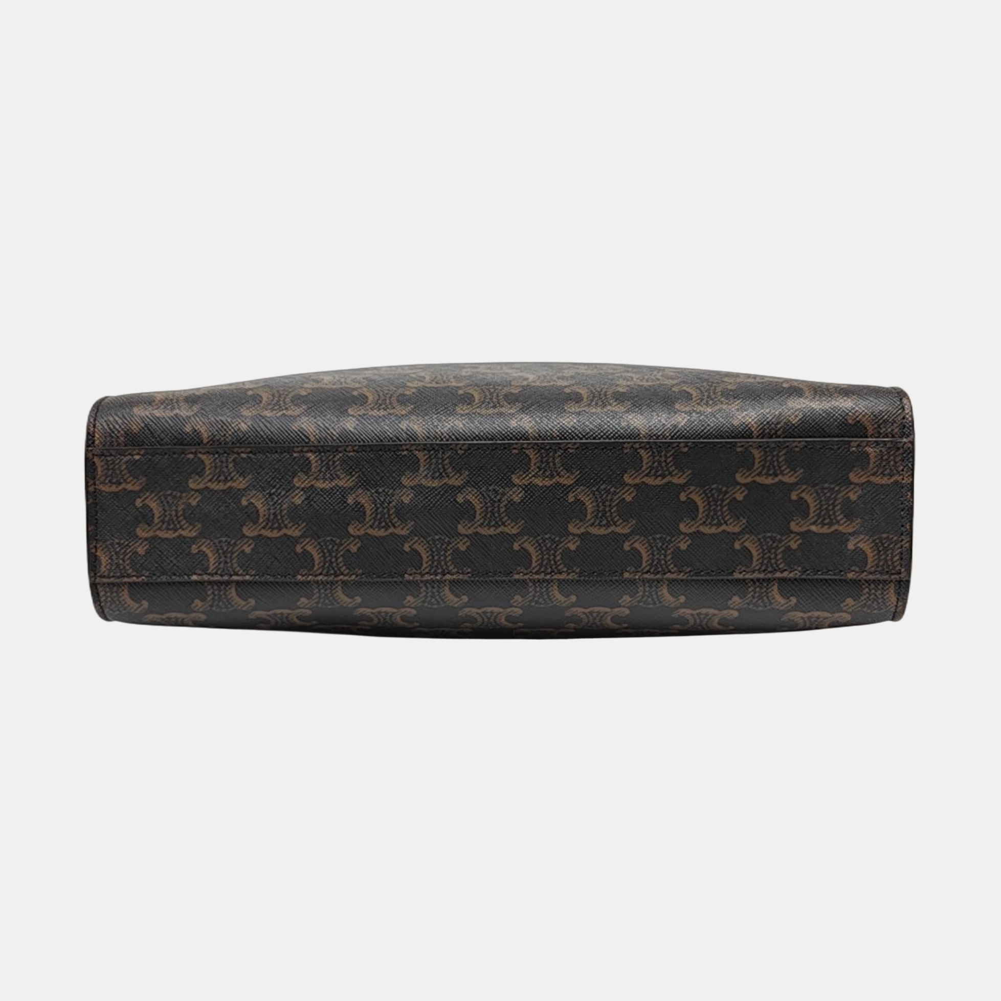 CABAS CELINE Small Coated Canvas Brown