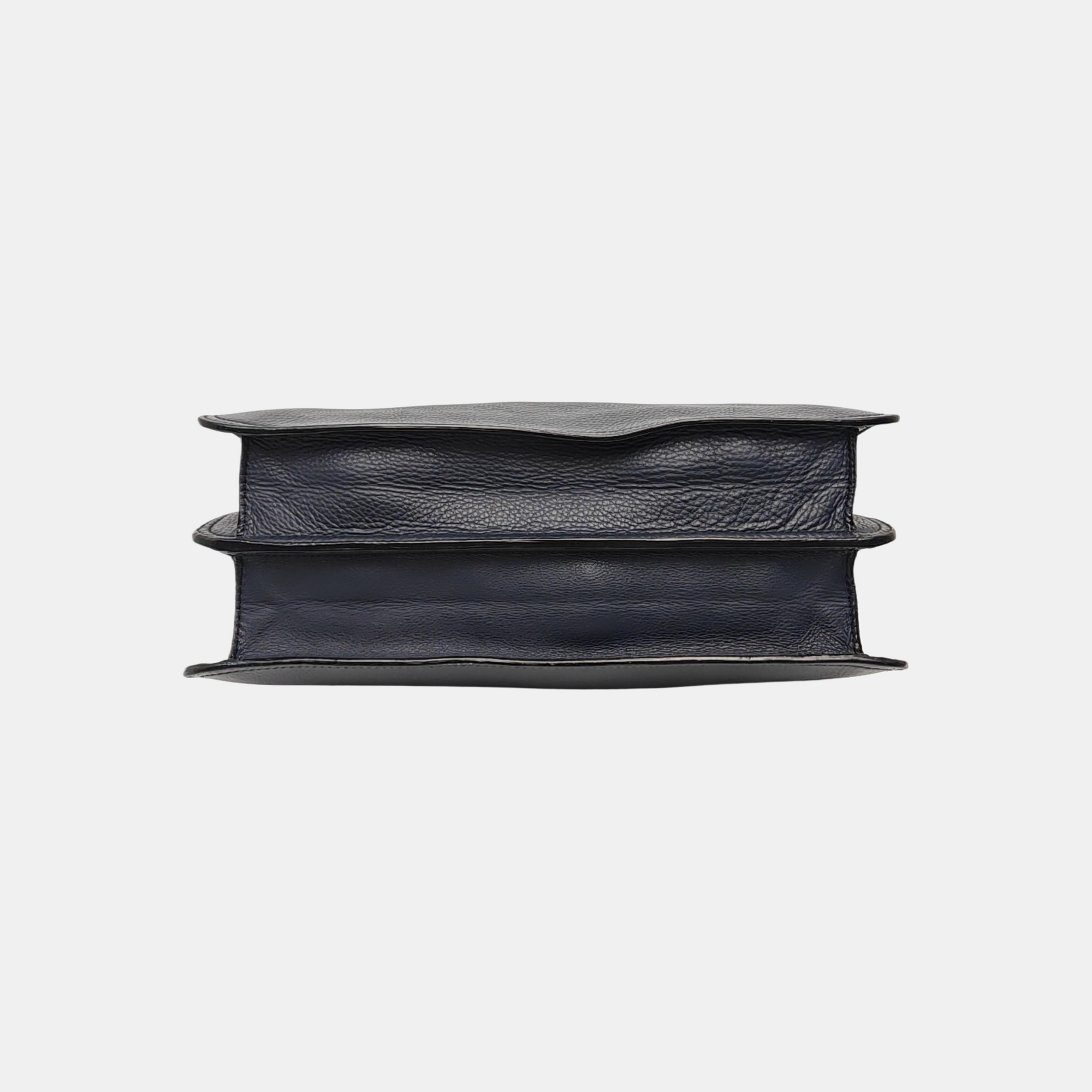Calfskin Top Handle Bag Blue