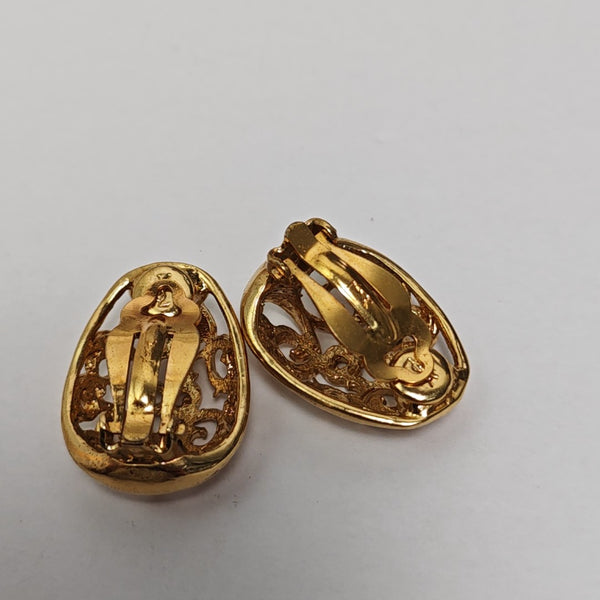 Metal Gold Clip On Earrings