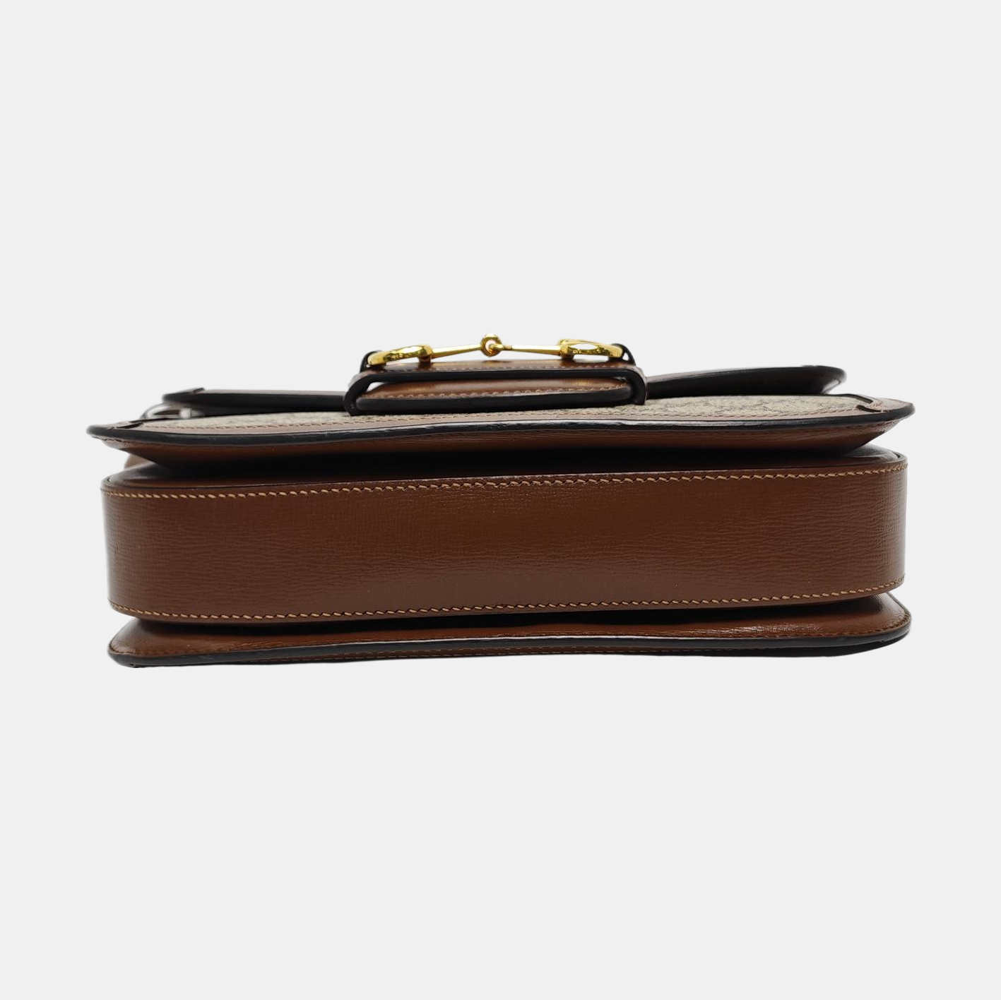 Horsebit 1955 Medium Monogram Coated Canvas Beige