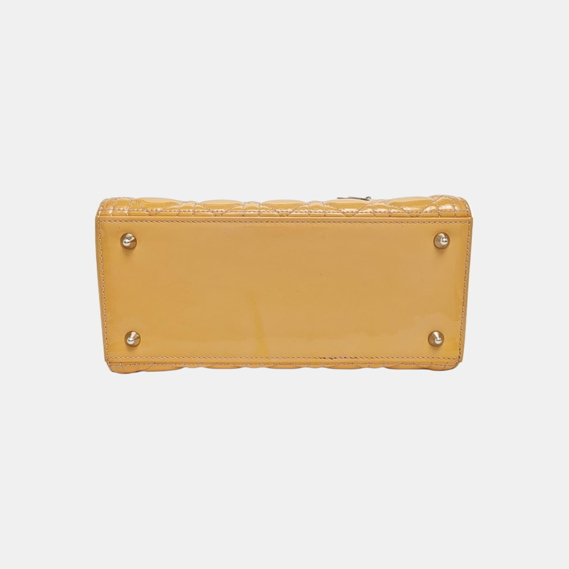 Lady Dior Medium Cannage Patent Leather Yellow