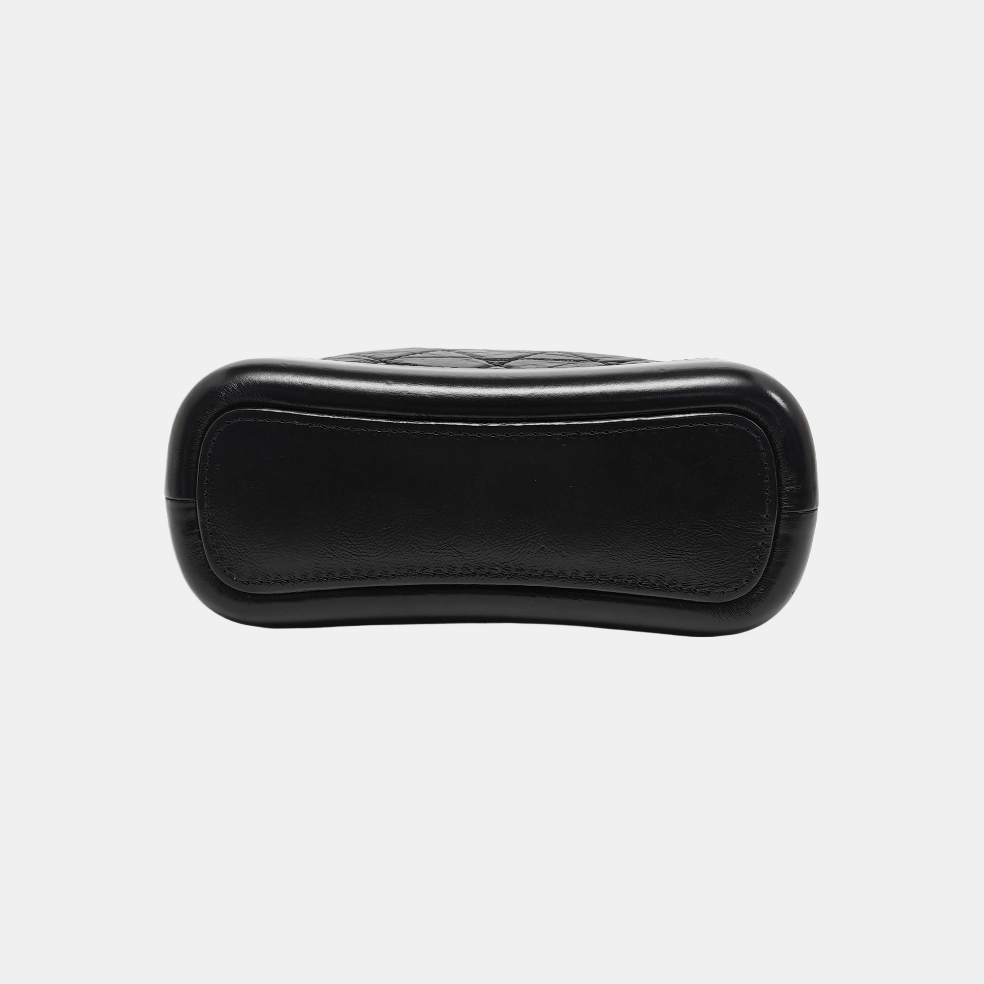 GABRIELLE Small Quilted Vintage Calf Black
