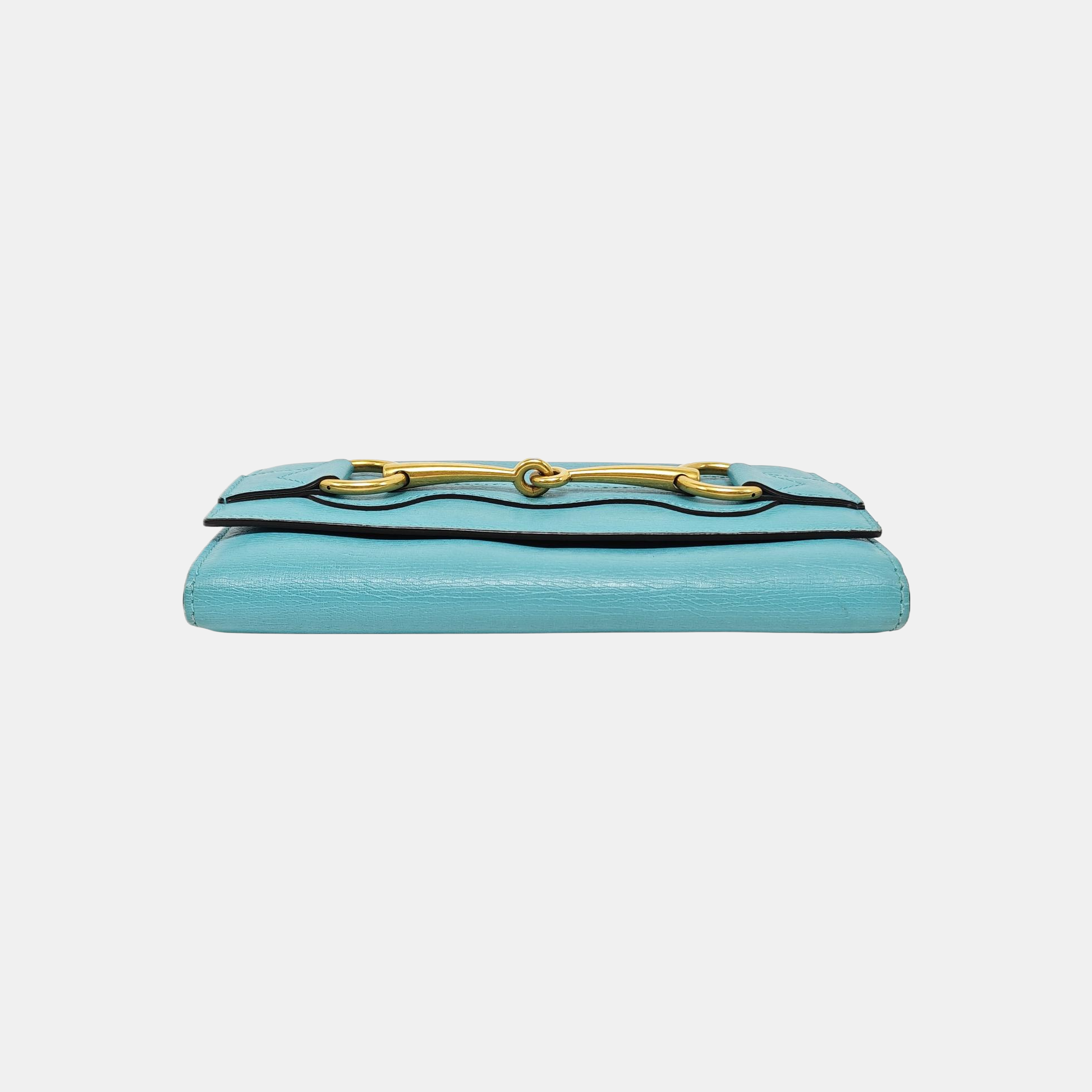 Bright Bit Calfskin Blue Wallet